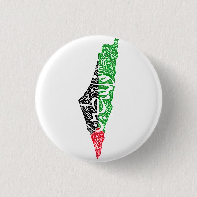 Fri Palestina karta och flagga ف ل س ط ي ن Knapp (Framsida)
