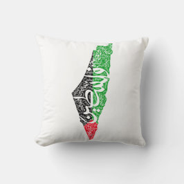 Fri Palestina karta och flagga ف ل س ط ي ن Kudde