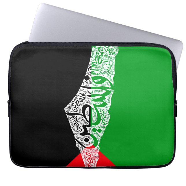 Fri Palestina karta och flagga ف ل س ط ي ن Laptop Fodral (Framsidan)