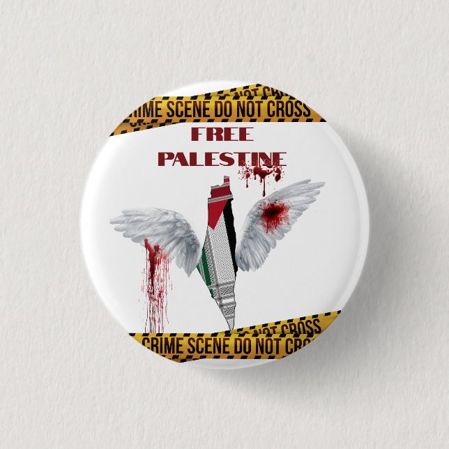Fri Palestina-knapp - Palestina-folkmordspinne Knapp (Framsida)