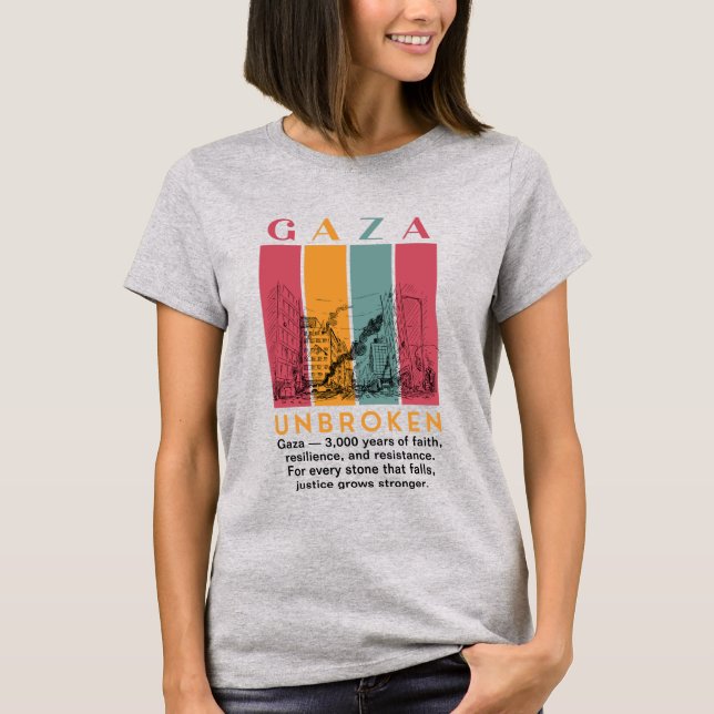 Fri Palestina Kvinnor i T-Shirt - Gaza 3 000 år (Framsida)