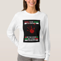 Fri Palestina Kvinnors sleeve T-shirt | Spara Gaza