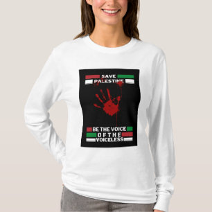 Fri Palestina Kvinnors sleeve T-shirt   Spara Gaza