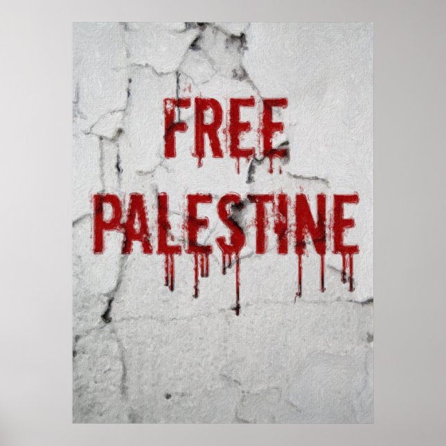 Fri Palestina - målad Poster (Framsidan)