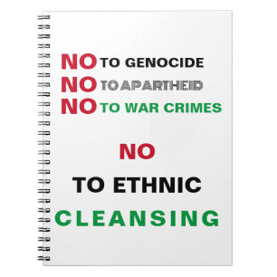 FRI PALESTINA NEJ TILL GENOCIDE APARTHEID KRIG BRO ANTECKNINGSBOK