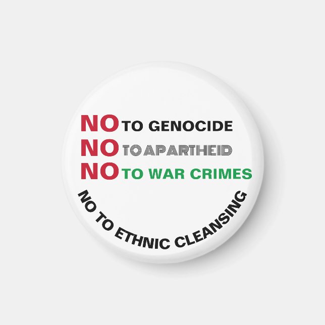 FRI PALESTINA NEJ TILL GENOCIDE APARTHEID KRIG BRO MAGNET (Framsidan)
