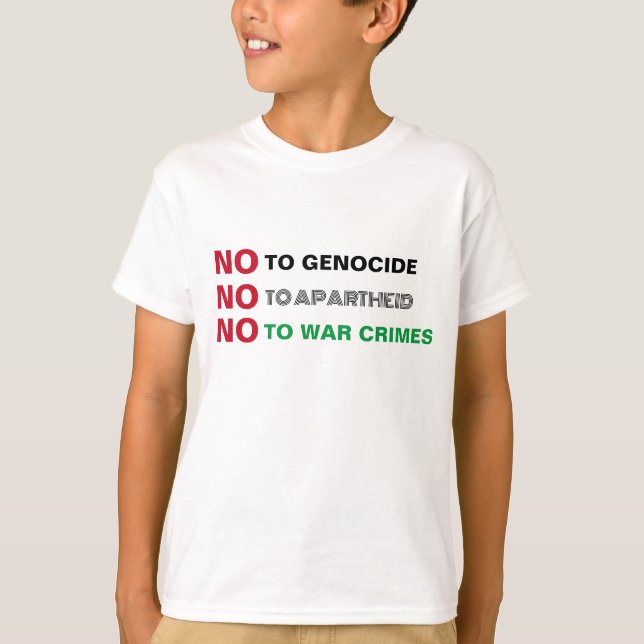FRI PALESTINA NEJ TILL GENOCIDE APARTHEID KRIG BRO T SHIRT (Framsida)