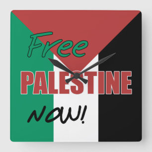 Fri Palestina Nu Palestina-Flagga Fyrkantig Klocka