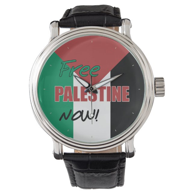 Fri Palestina nu Palestinas Flagga Armbandsur (Framsida)