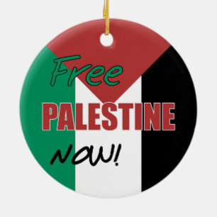 Fri Palestina nu Palestinas Flagga Julgransprydnad Keramik