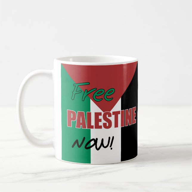 Fri Palestina nu Palestinas Flagga Kaffemugg (Vänster)
