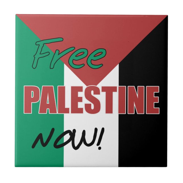 Fri Palestina nu Palestinas Flagga Kakelplatta (Framsidan)