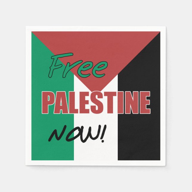 Fri Palestina nu Palestinas Flagga Pappersservett (Framsidan)