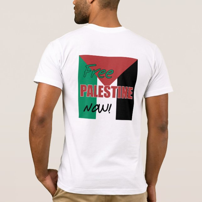 Fri Palestina nu Palestinas Flagga T Shirt (Baksida)