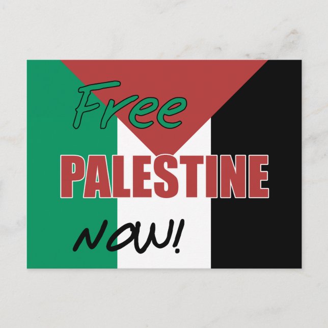 Fri Palestina nu Palestinas Flagga Vykort (Framsida)