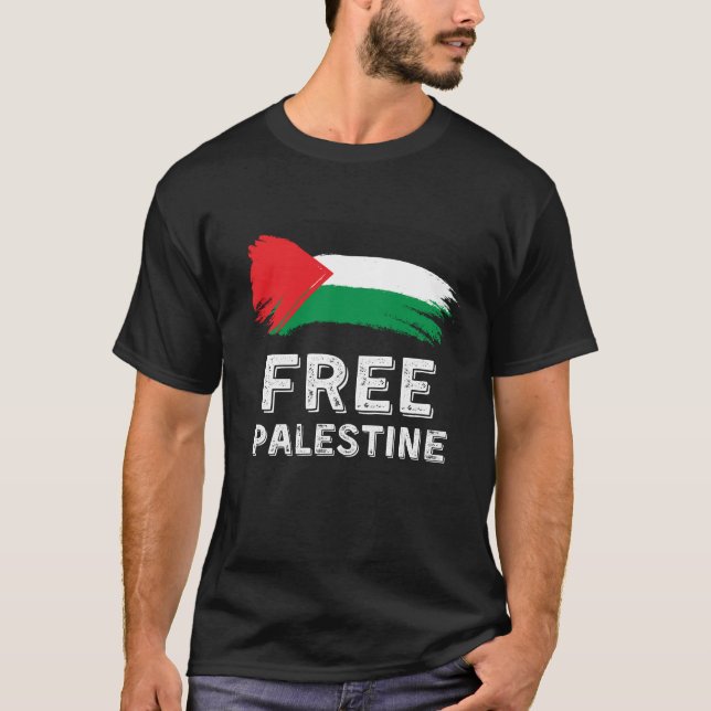 Fri Palestina och fritt Gaza T Shirt (Framsida)