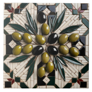 FRI PALESTINA-oliver grenar-mosaikkeramiskt platto Kakelplatta