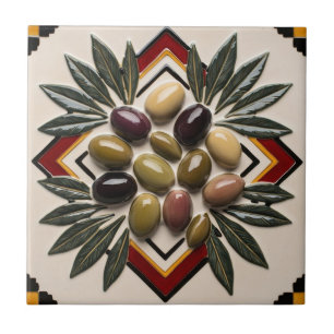 FRI PALESTINA-oliver grenar-mosaikkeramiskt platto Kakelplatta