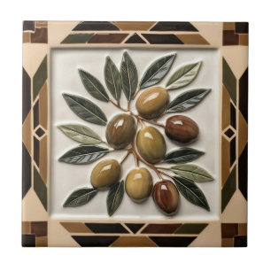 FRI PALESTINA-oliver grenar-mosaikkeramiskt platto Kakelplatta