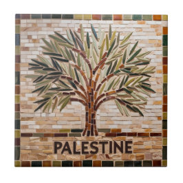 FRI PALESTINA-oliver grenar-mosaikkeramiskt platto Kakelplatta