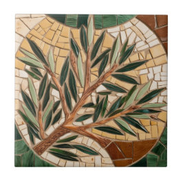 FRI PALESTINA-oliver grenar-mosaikkeramiskt platto Kakelplatta