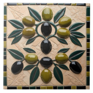 FRI PALESTINA-oliver grenar-mosaikkeramiskt platto Kakelplatta