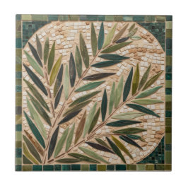 FRI PALESTINA-oliver grenar-mosaikkeramiskt platto Kakelplatta