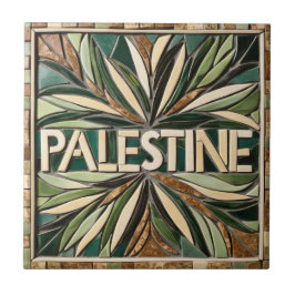 FRI PALESTINA-oliver grenar-mosaikkeramiskt platto Kakelplatta