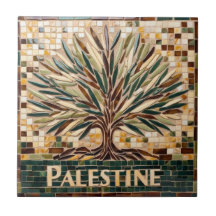 FRI PALESTINA-oliver grenar-mosaikkeramiskt platto