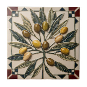 FRI PALESTINA-oliver grenar-mosaikkeramiskt platto Kakelplatta