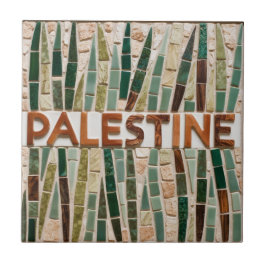 FRI PALESTINA-oliver grenar-mosaikkeramiskt platto Kakelplatta