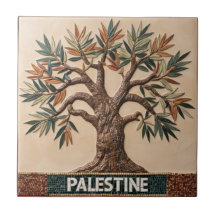 FRI PALESTINA-oliver grenar-mosaikkeramiskt platto
