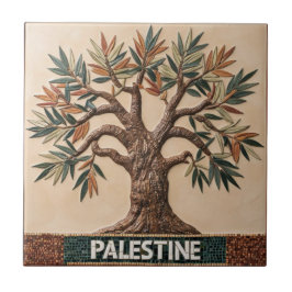 FRI PALESTINA-oliver grenar-mosaikkeramiskt platto Kakelplatta