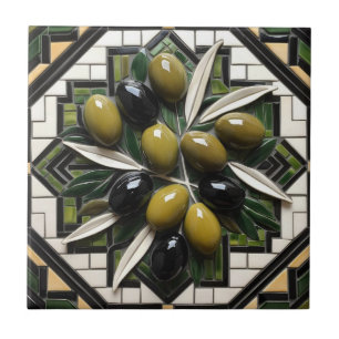 FRI PALESTINA-oliver grenar-mosaikkeramiskt platto Kakelplatta