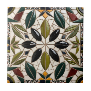 FRI PALESTINA-oliver grenar-mosaikkeramiskt platto Kakelplatta