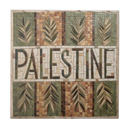 FRI PALESTINA-oliver grenar-mosaikkeramiskt platto Kakelplatta