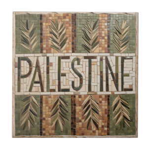 FRI PALESTINA-oliver grenar-mosaikkeramiskt platto Kakelplatta