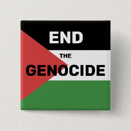 FRI PALESTINA SLUT PÅ DEN GENOCIDE FLAGGA RÖD GRÖN KNAPP