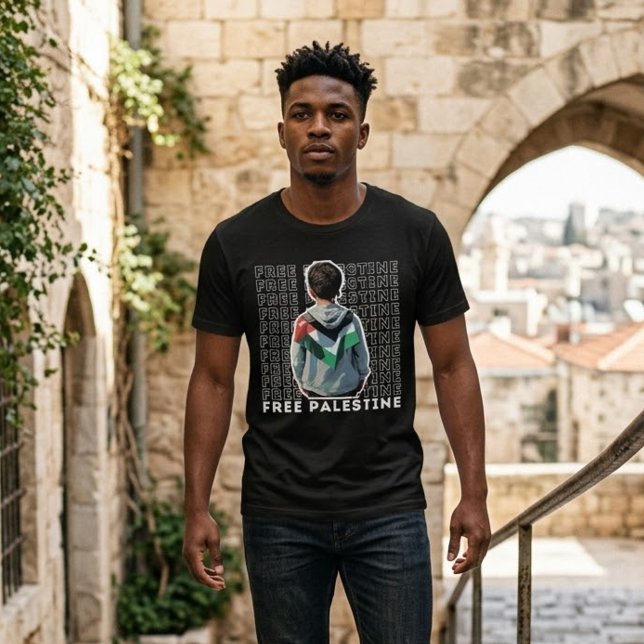 FRI PALESTINA svart t-shirt för män (Skapare uppladdad)