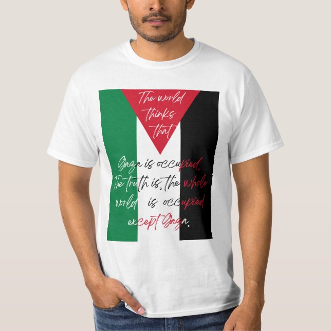 Fri Palestina T-shirt - Spara Gaza T-shirt (Framsida)