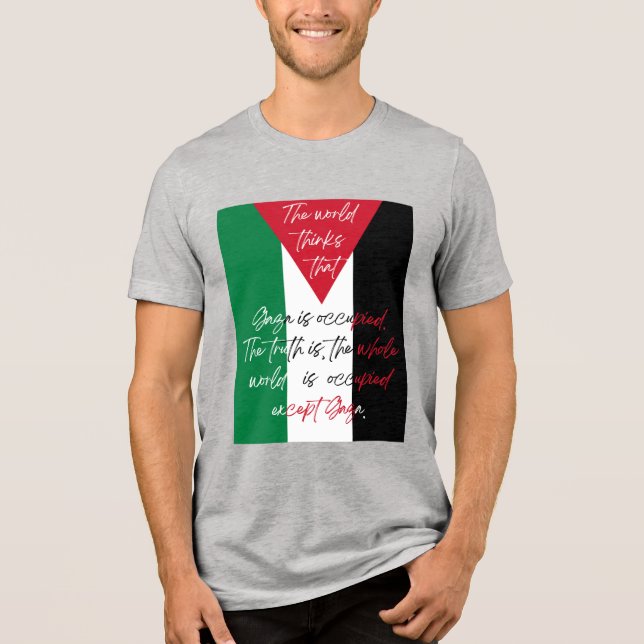 Fri Palestina T-shirt - Spara Gaza T-shirt (Framsida)