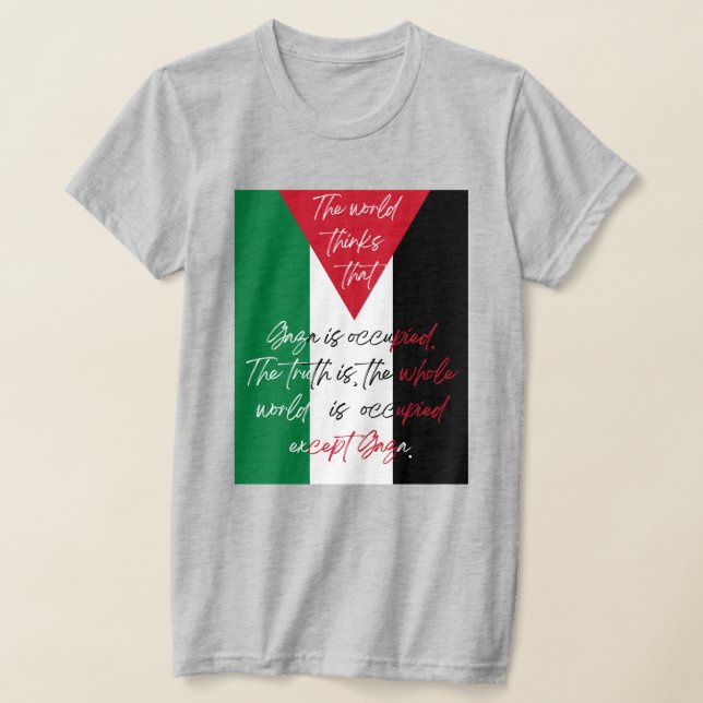 Fri Palestina T-shirt - Spara Gaza T-shirt (Laydown)