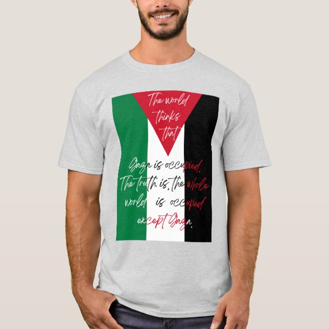 Fri Palestina T-shirt - Spara Gaza T-shirt (Framsida)