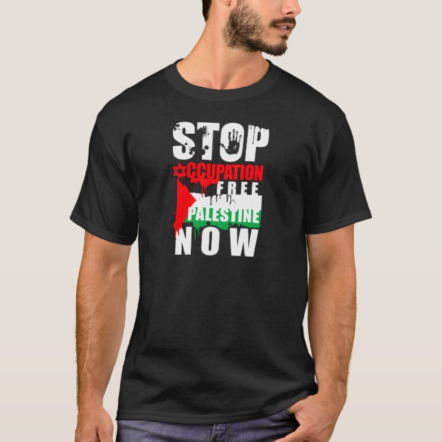 Fri Palestina T-tröja Tee Shirt (Framsida)