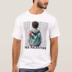 FRI PALESTINA vit t-shirt för människa