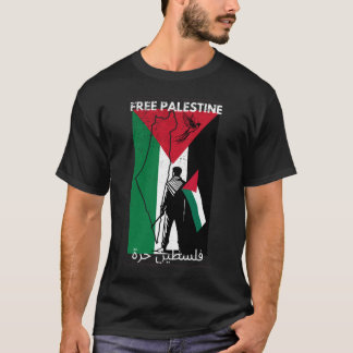 FRI PALESTINE FLAGGA T SHIRT