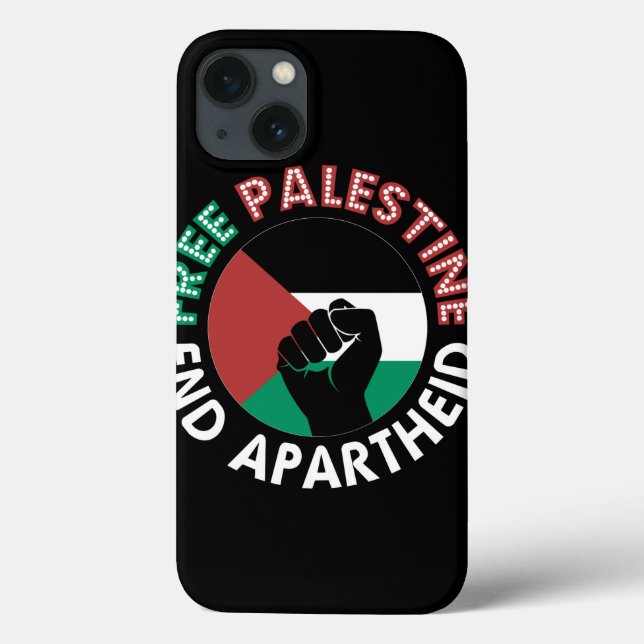 Fri palestinier - slut apartheid Flagga Fist Black (Baksida)