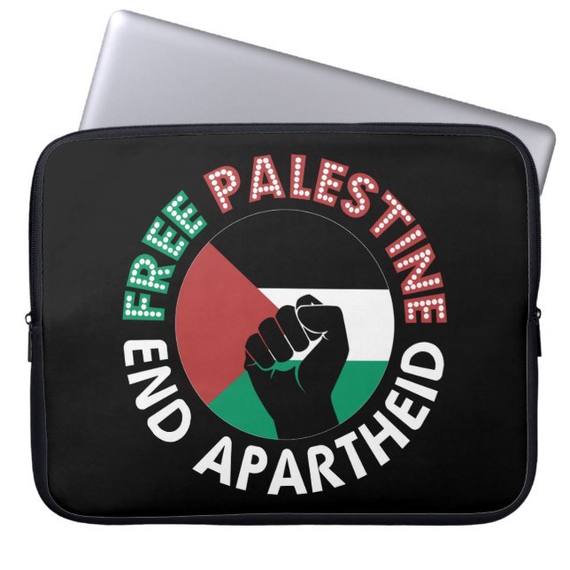 Fri palestinier - slut apartheid Flagga Fist Black Laptop Sleeve (Framsidan)