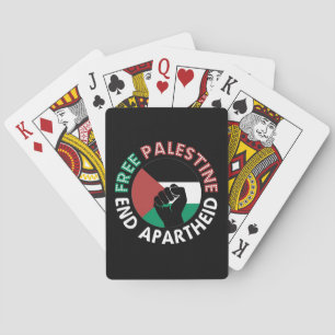 Fri palestinier - slut apartheid Flagga Fist Black Spelkort