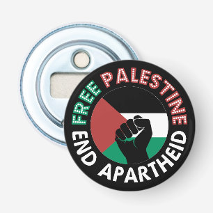 Fri palestinier - slut på apartheid-Flagga, svart Flasköppnare